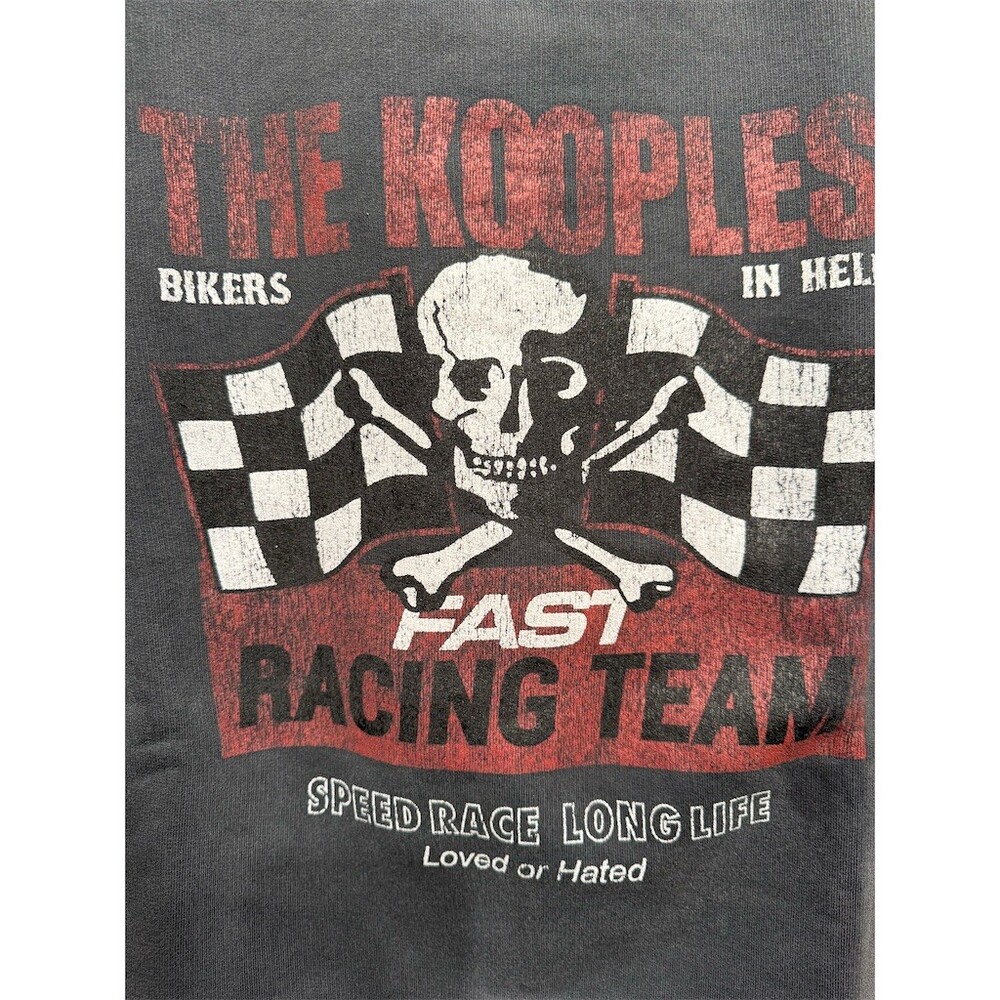 $275 The Kooples Sweatshirt women’s size S Black Racing Team Graphic Pullover - Picture 4 of 8